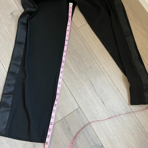 Equipment Hagan Tuxedo Satin Stripe Trousers Black Pants - Picture 14 of 16